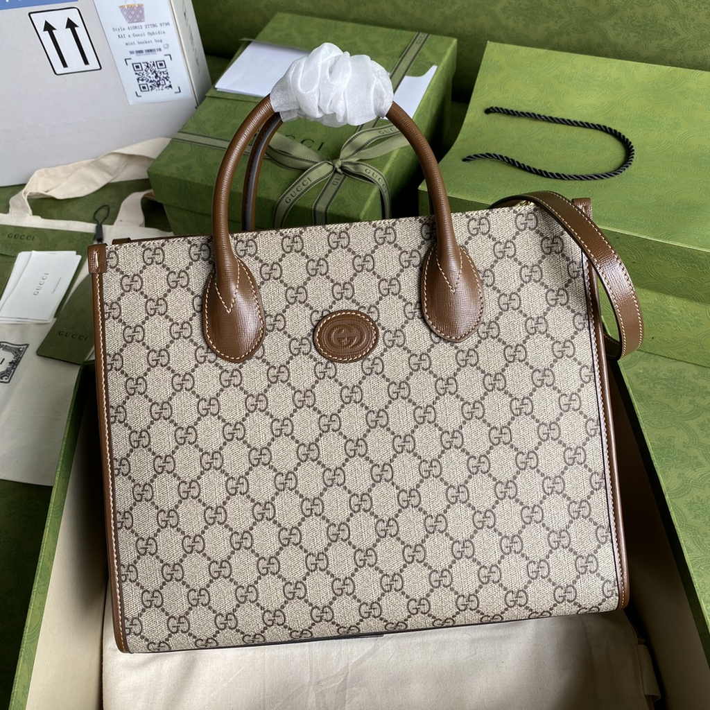 Gucci GG small tote bag ‎659983 in Brown GG Supreme