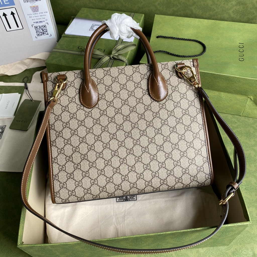 Gucci GG small tote bag ‎659983 in Brown GG Supreme