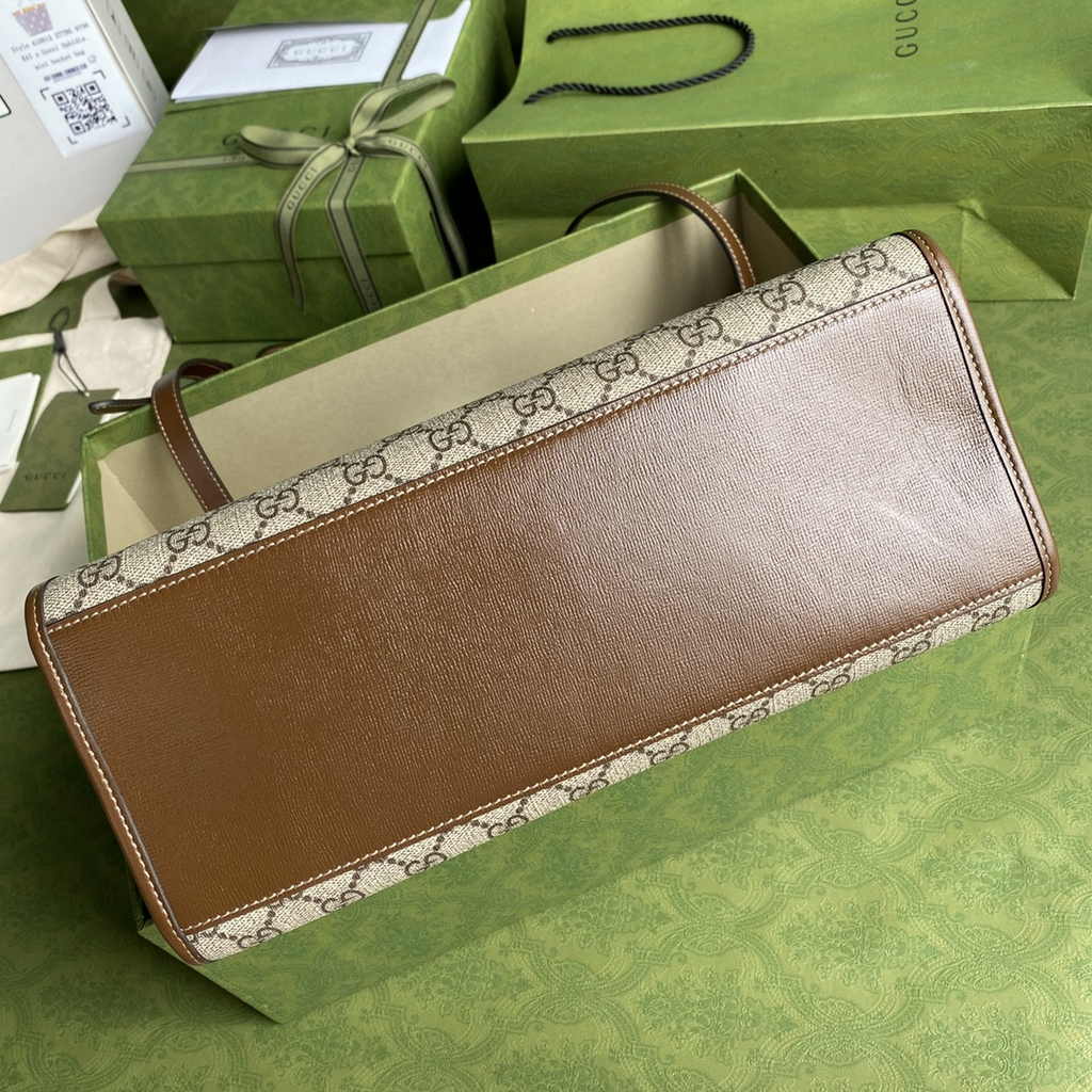 Gucci GG small tote bag ‎659983 in Brown GG Supreme