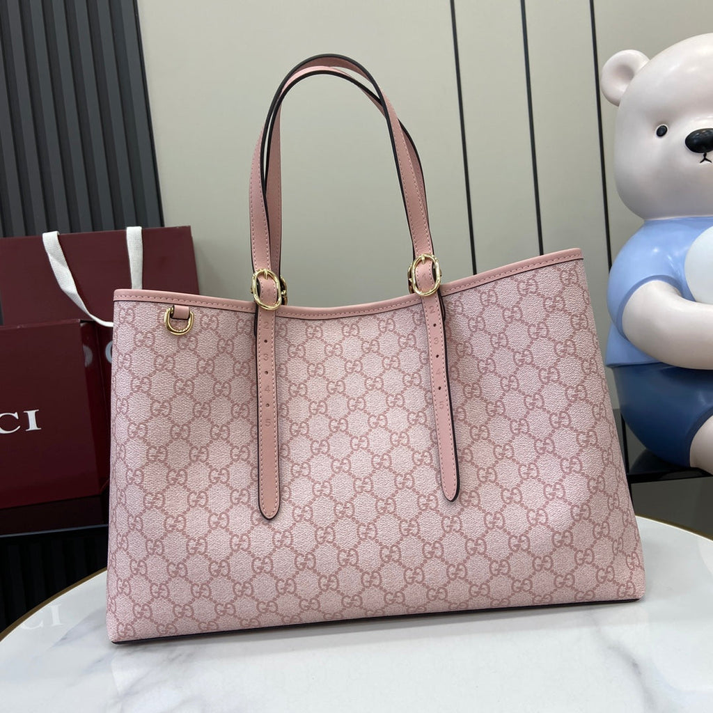 Gucci GG Emblem large tote bag 815213 in pink fabric