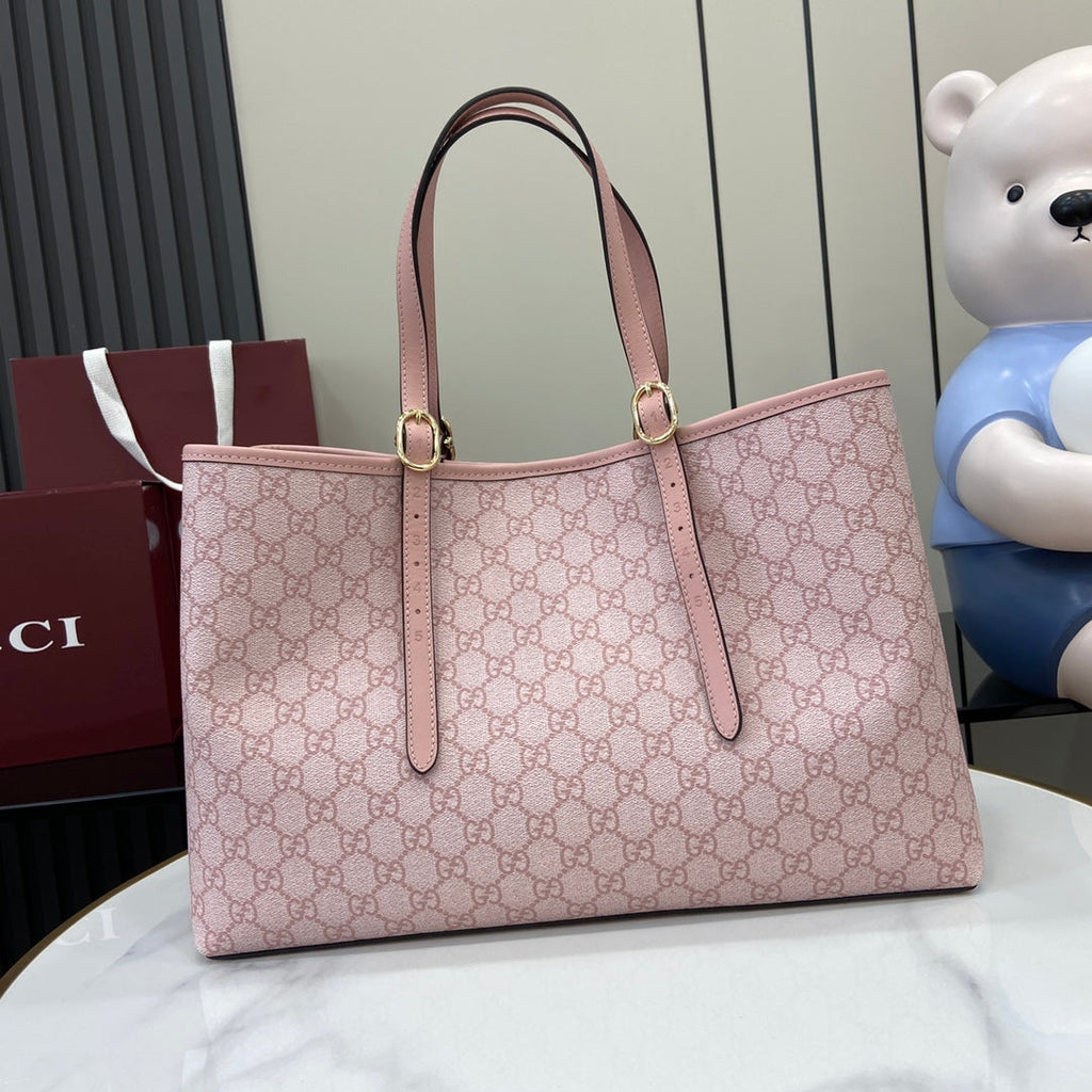 Gucci GG Emblem large tote bag 815213 in pink fabric