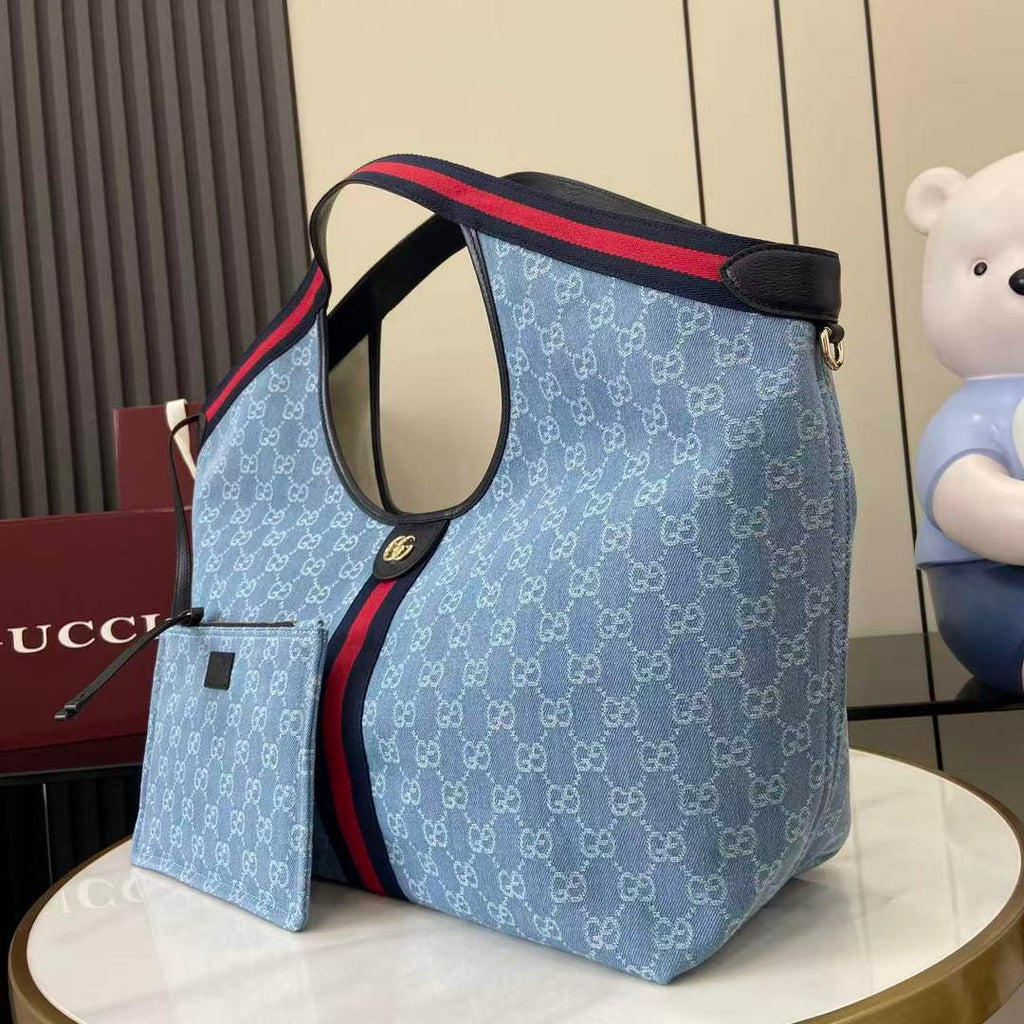 Gucci Giglio large tote bag 853971 blue GG canvas