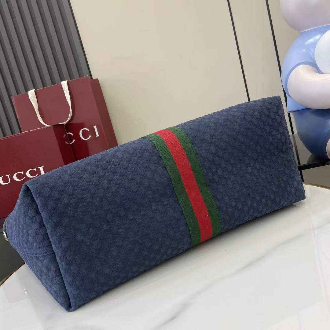 Gucci Giglio large tote bag 853971 dark blue GG suede