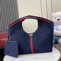 Gucci Giglio large tote bag 853971 GG suede blue