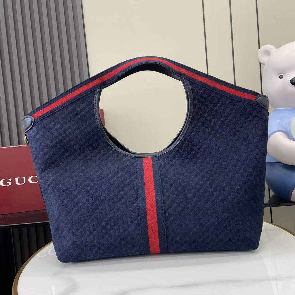 Gucci Giglio large tote bag 853971 GG suede blue