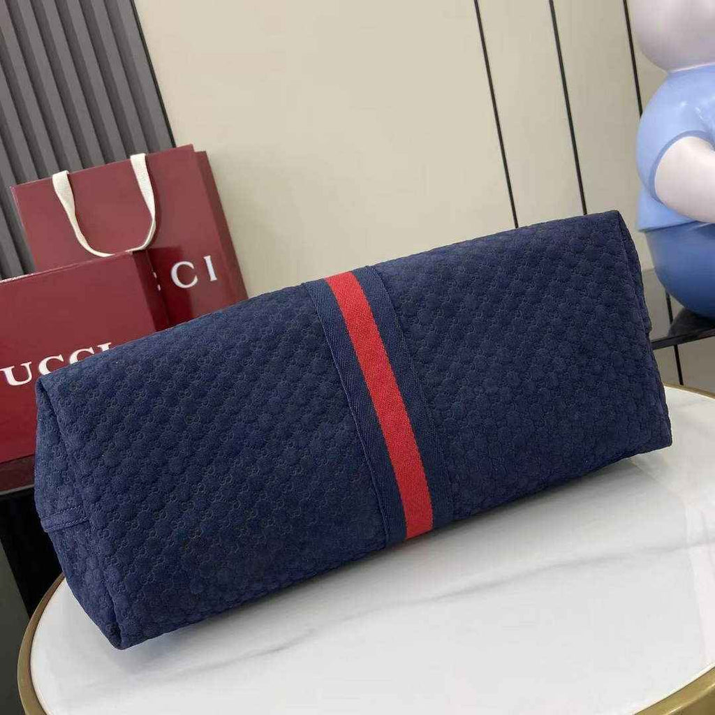 Gucci Giglio large tote bag 853971 GG suede blue