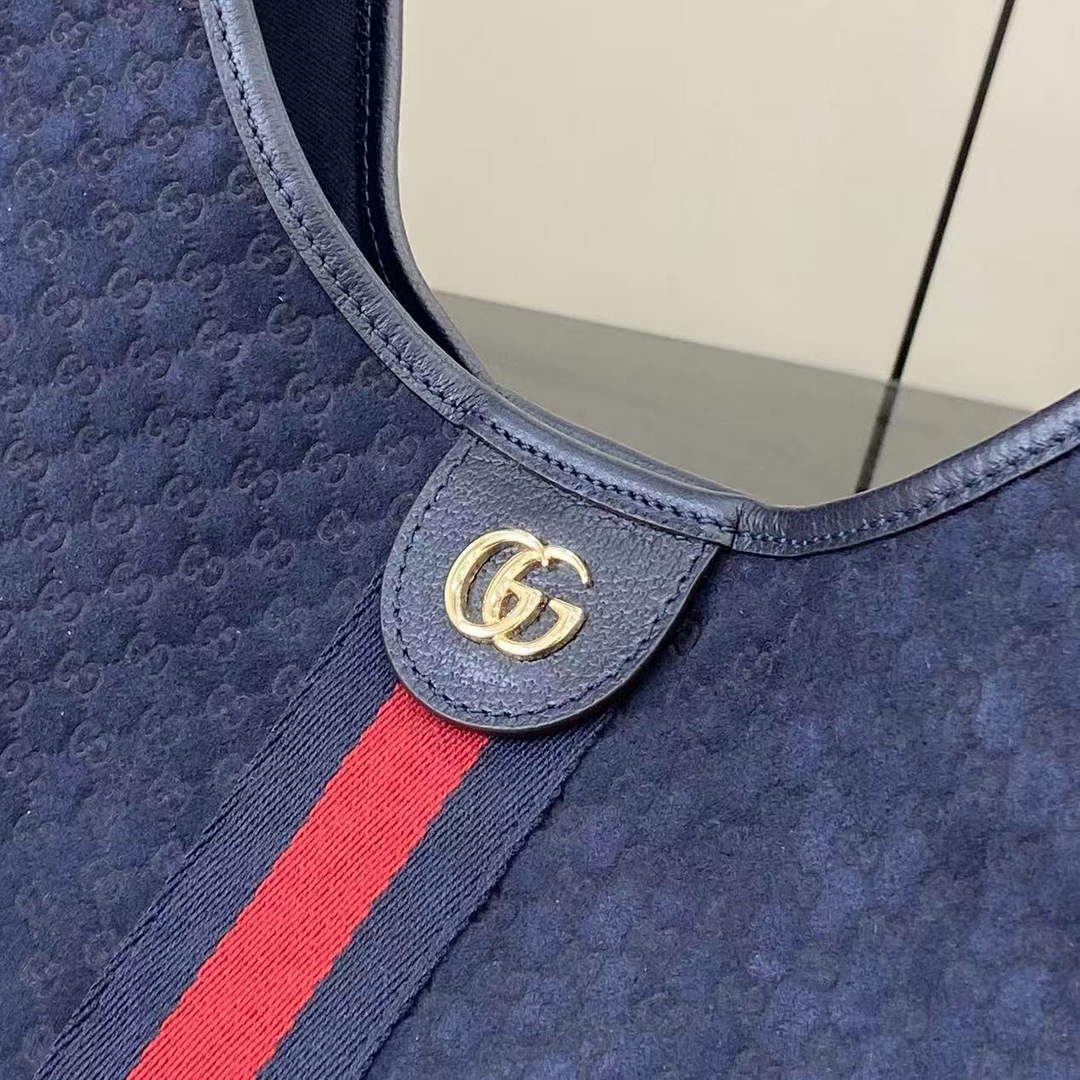 Gucci Giglio large tote bag 853971 GG suede blue