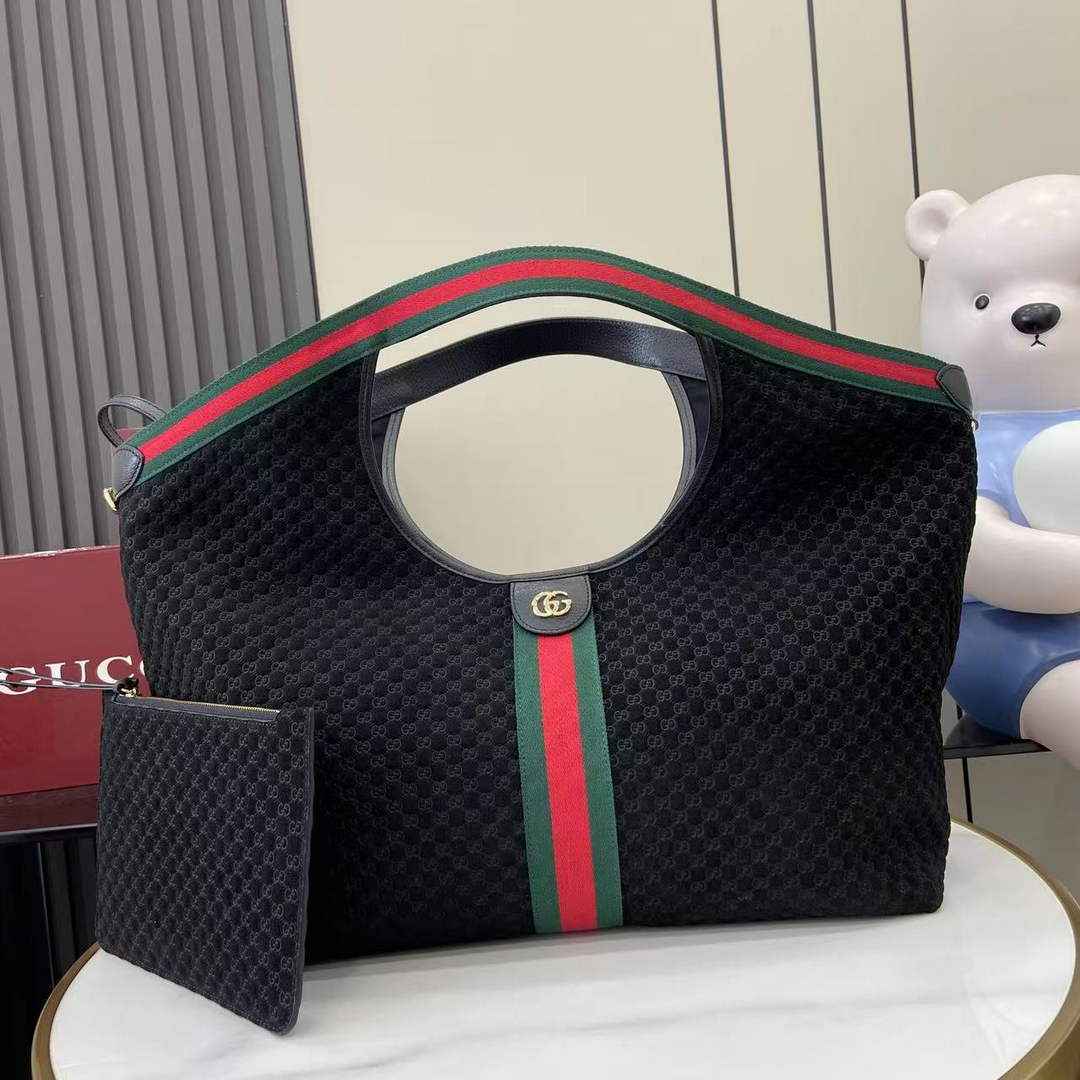 Gucci Giglio large tote bag 853971 black GG suede