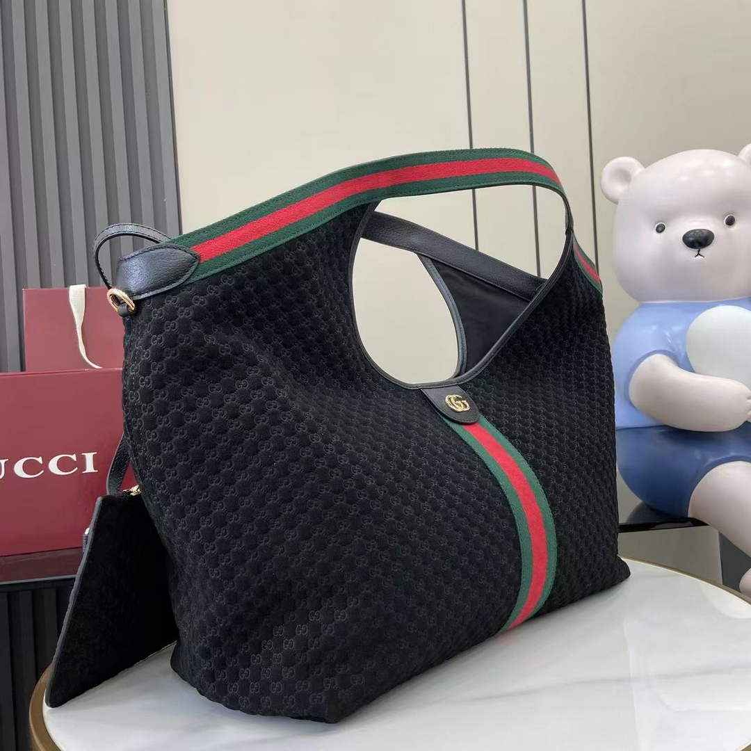 Gucci Giglio large tote bag 853971 black GG suede