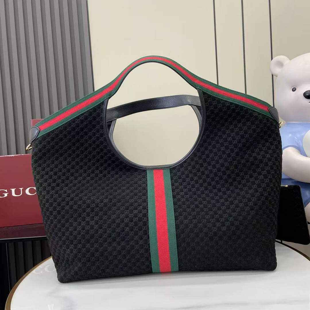 Gucci Giglio large tote bag 853971 black GG suede