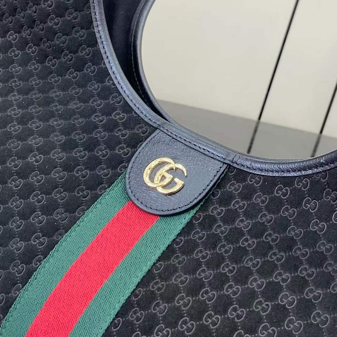 Gucci Giglio large tote bag 853971 black GG suede