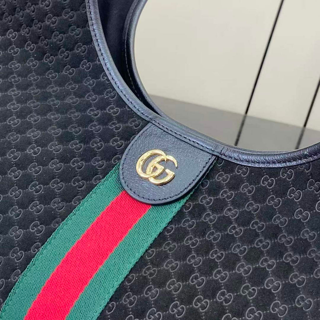 Gucci Giglio large tote bag 853971 black GG suede