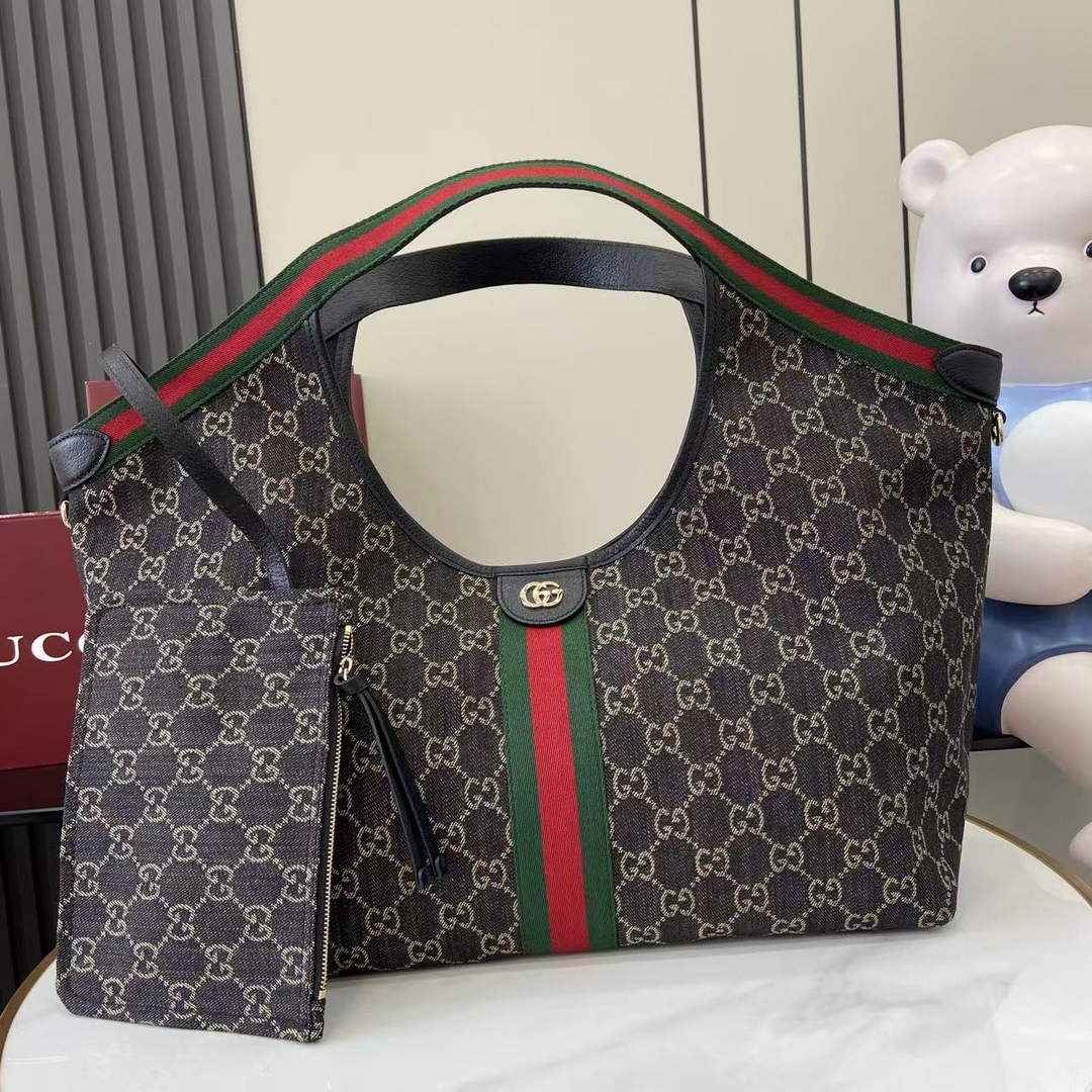 Gucci Giglio large tote bag 853971 black GG canvas