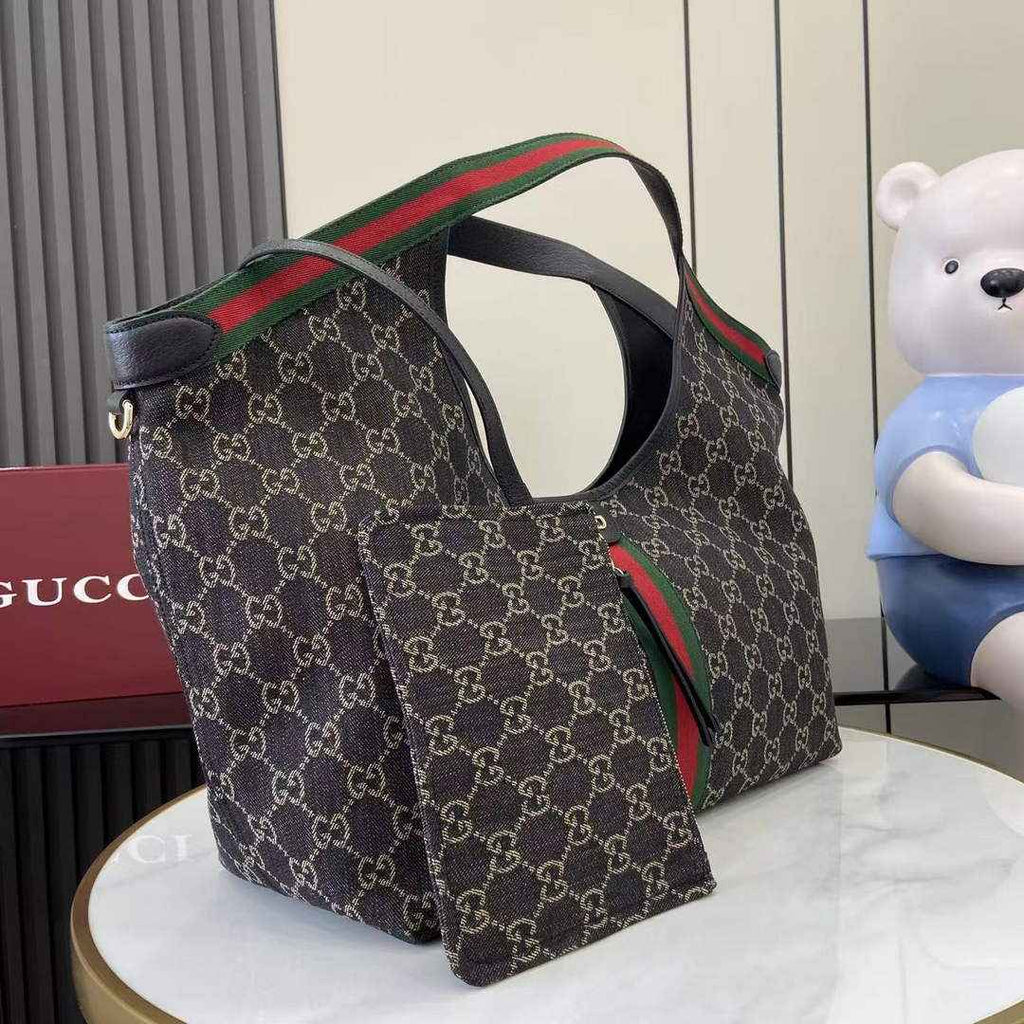 Gucci Giglio large tote bag 853971 black GG canvas