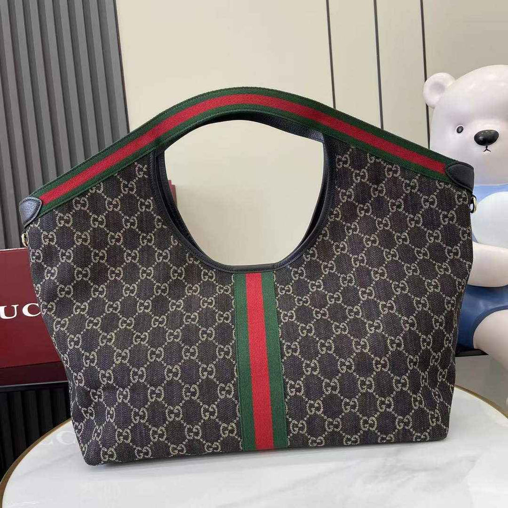 Gucci Giglio large tote bag 853971 black GG canvas