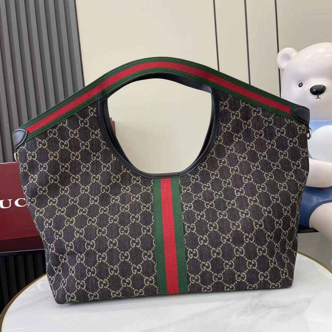 Gucci Giglio large tote bag 853971 black GG canvas