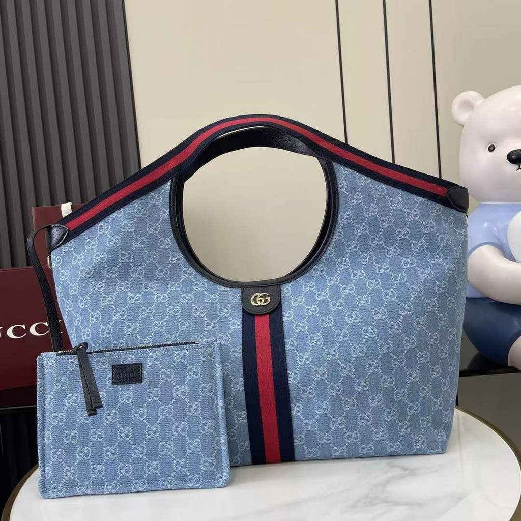 Gucci Giglio large tote bag 853971 blue GG canvas