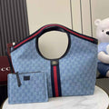 Gucci Giglio large tote bag 853971 blue GG canvas