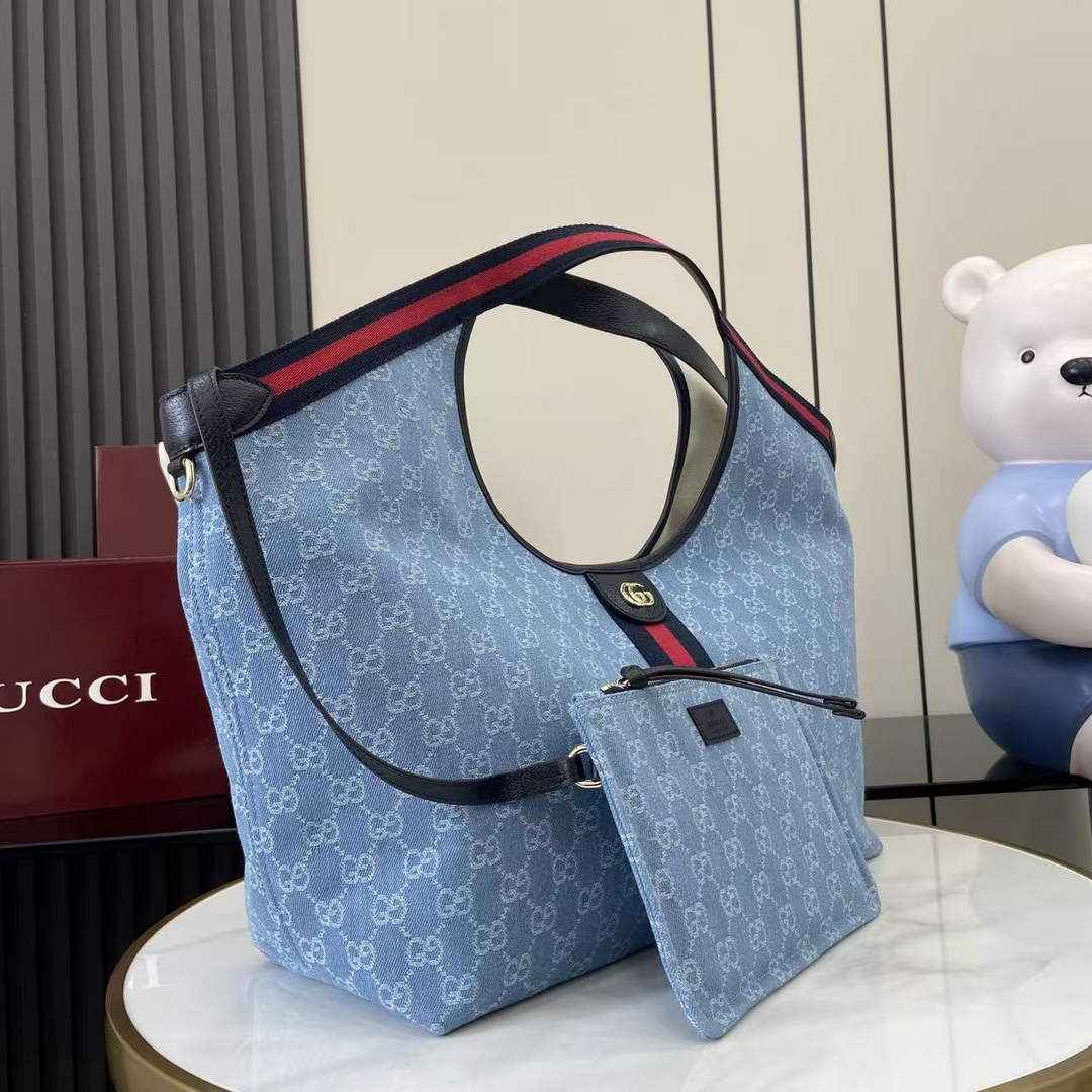 Gucci Giglio large tote bag 853971 blue GG canvas
