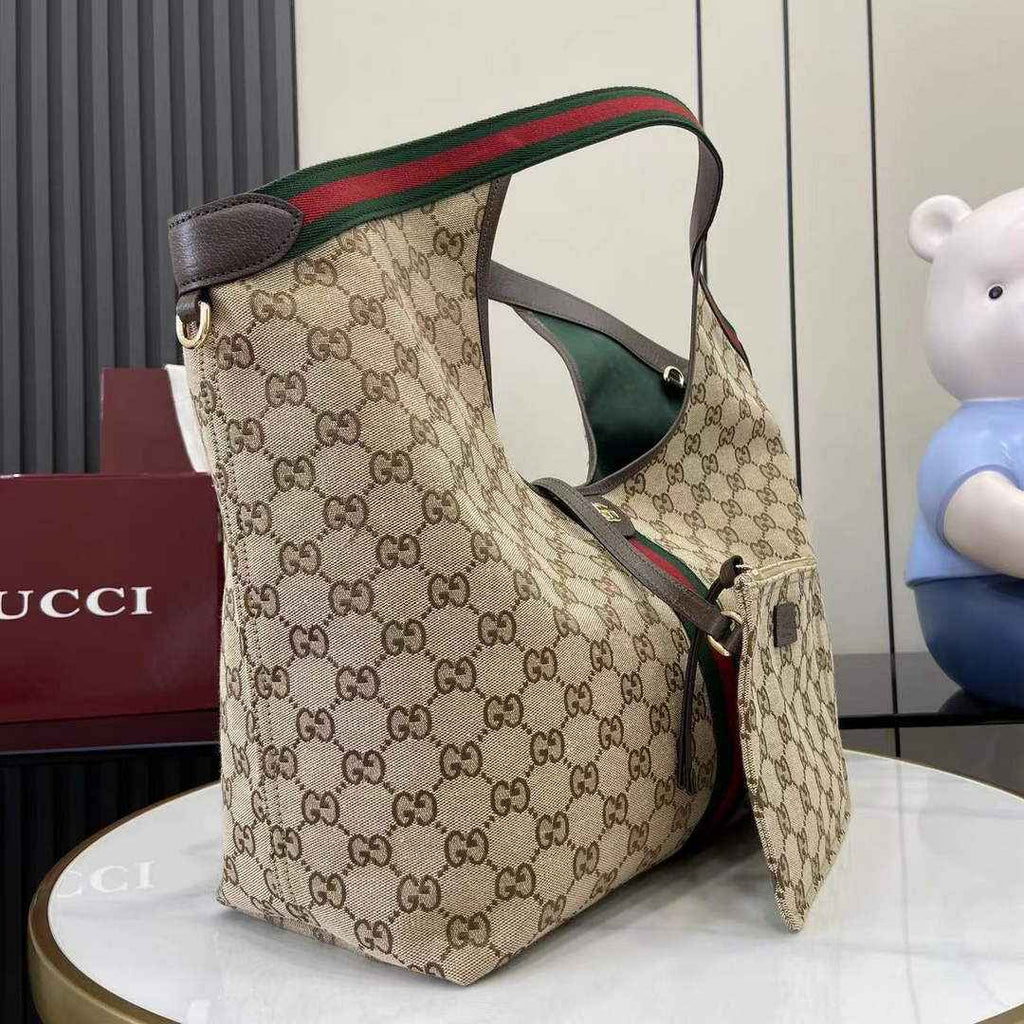 Gucci Giglio large tote bag 853971 beige and brown GG canvas