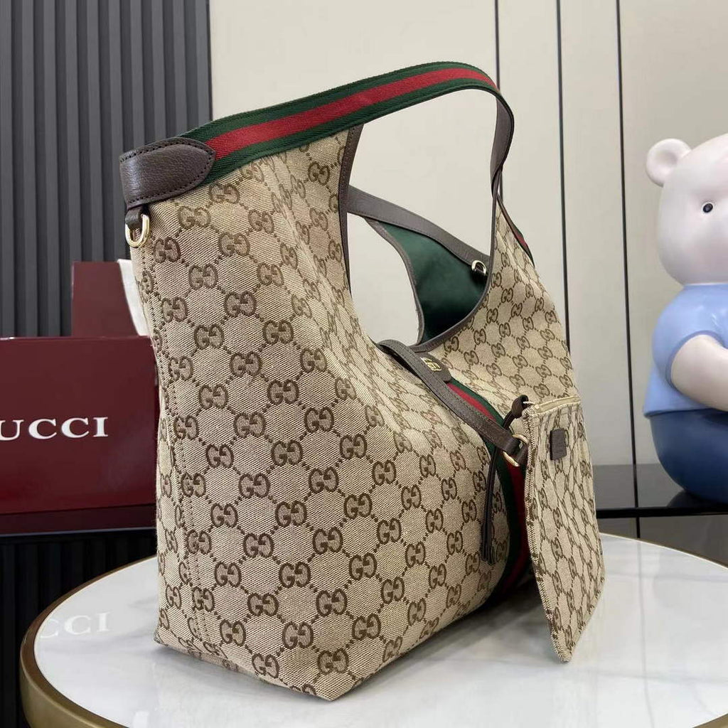 Gucci Giglio large tote bag 853971 beige and brown GG canvas