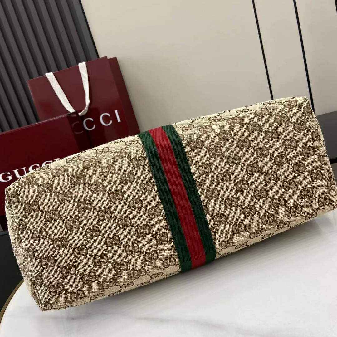 Gucci Giglio large tote bag 853971 beige and brown GG canvas