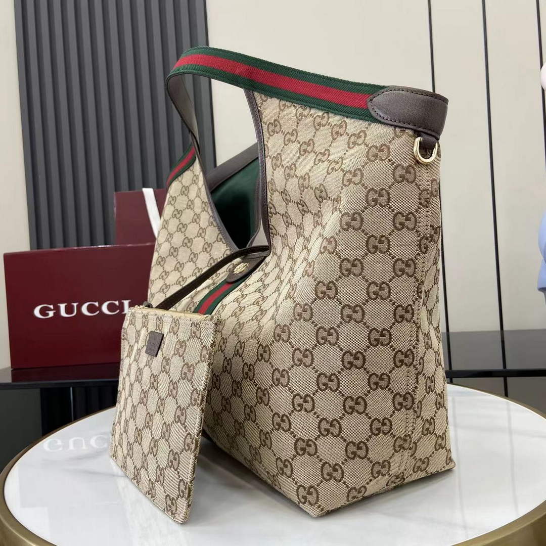 Gucci Giglio large tote bag 853971 beige and brown GG canvas