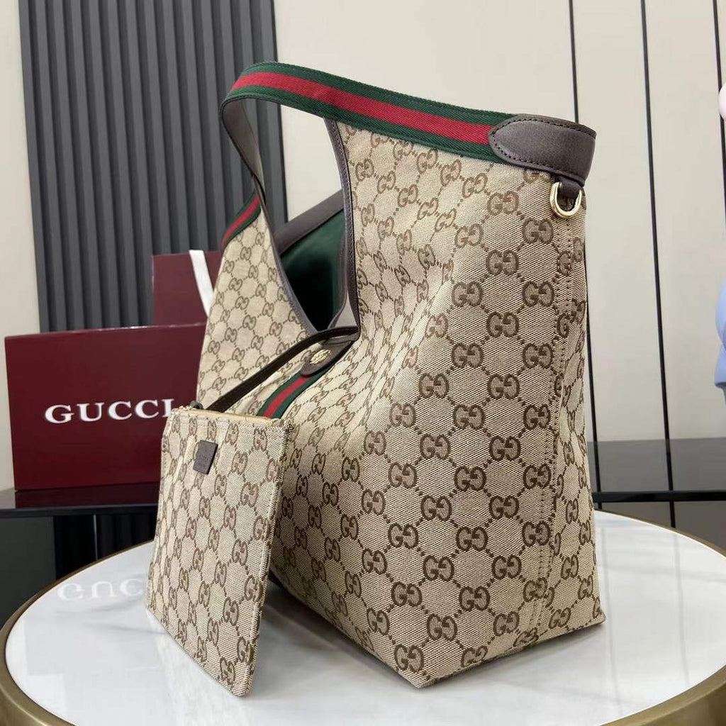 Gucci Giglio large tote bag 853971 beige and brown GG canvas