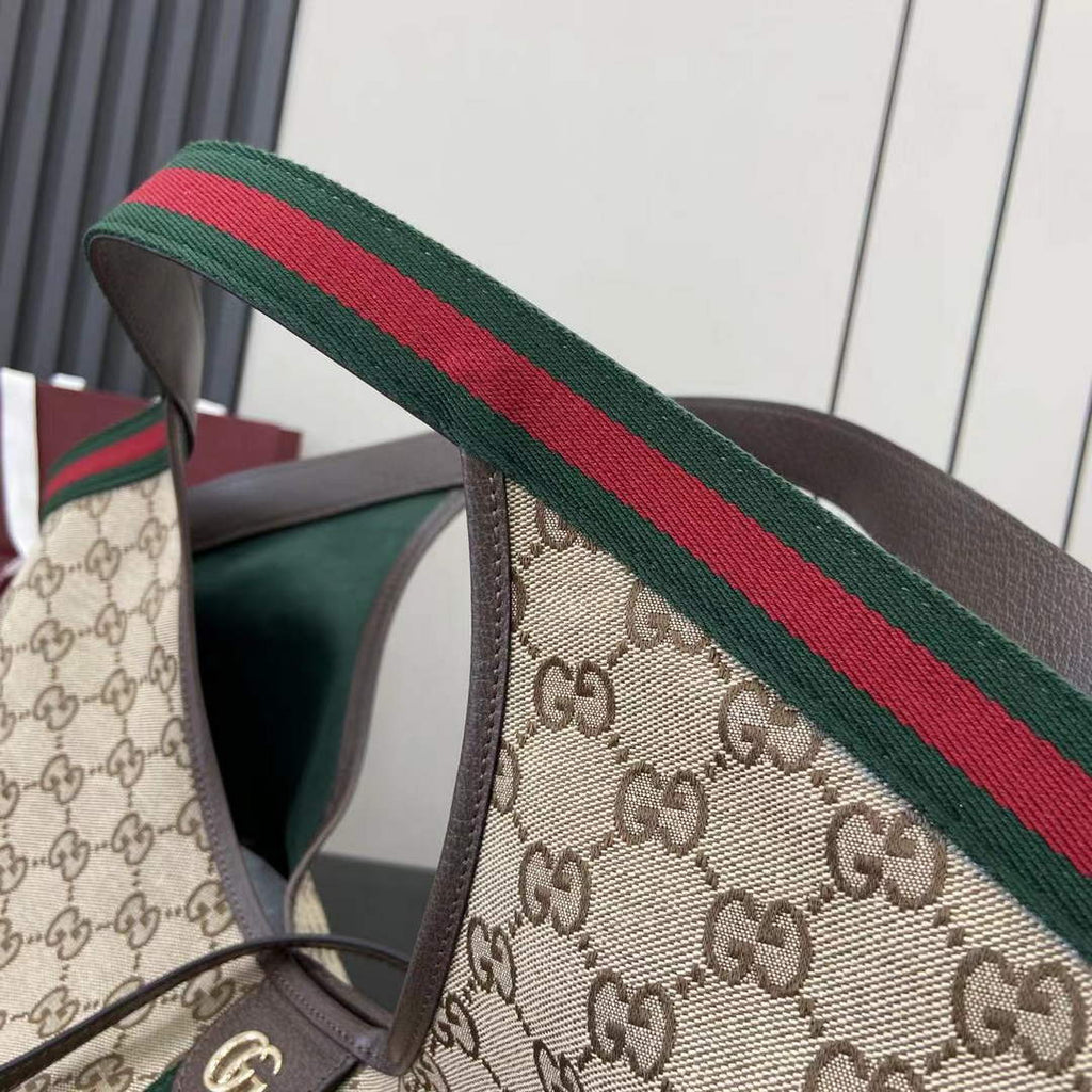 Gucci Giglio large tote bag 853971 beige and brown GG canvas