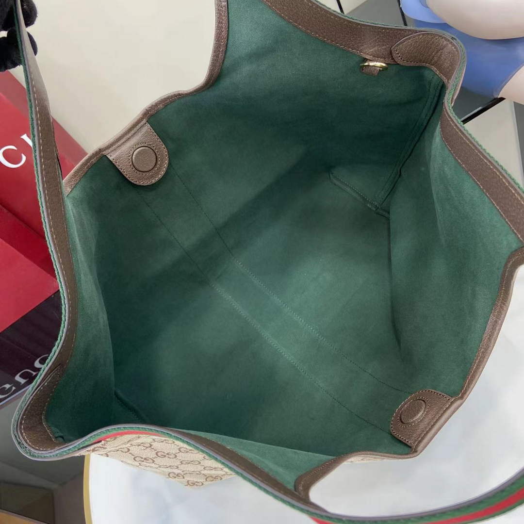Gucci Giglio large tote bag 853971 beige and brown GG canvas