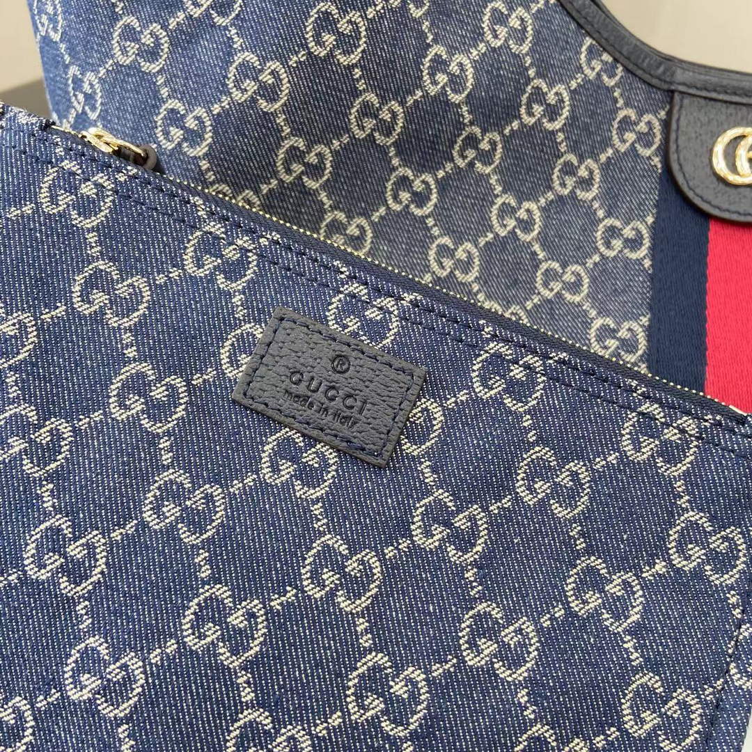 Gucci Giglio large tote bag 853971 blue and white GG denim