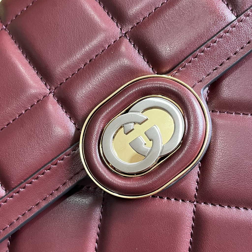 Gucci Deco small shoulder bag in Dark Red leather ‎740834
