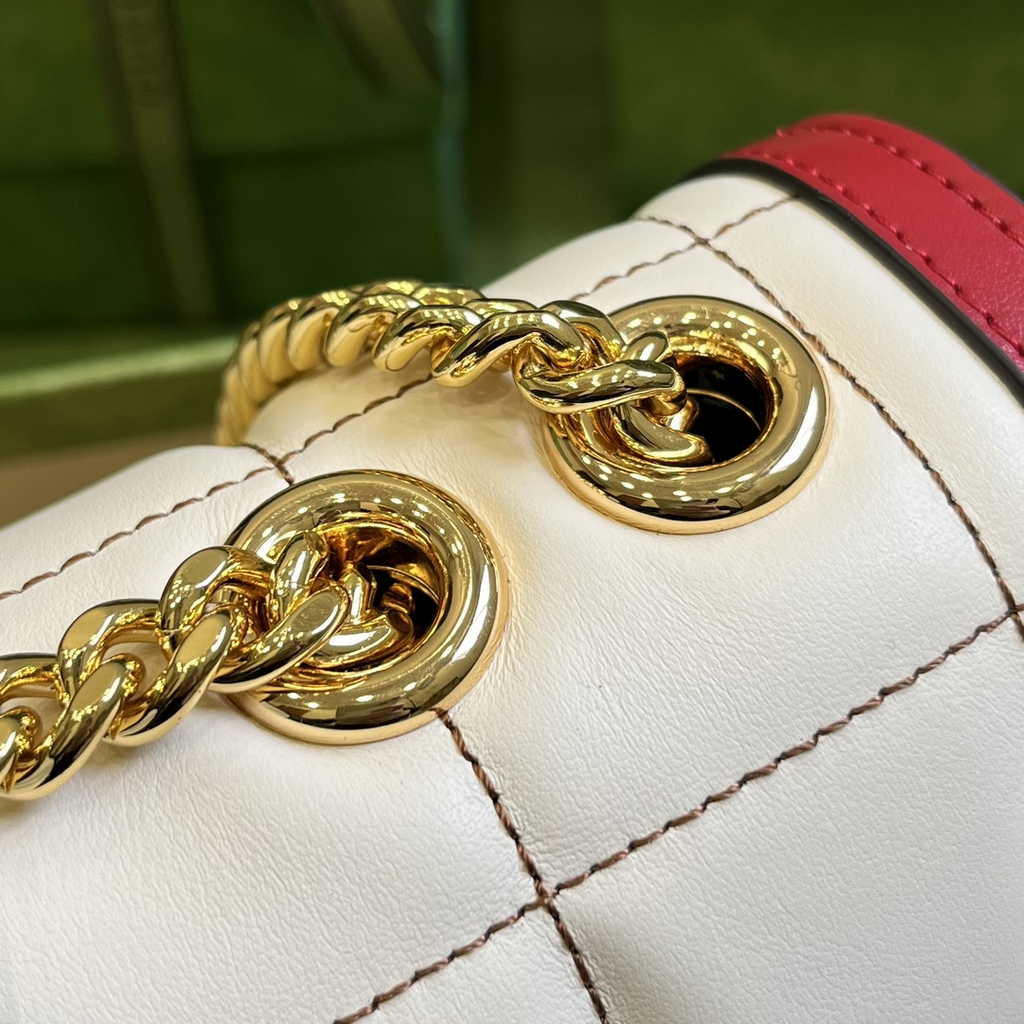 Gucci Deco small shoulder bag in Black with White leather ‎740834