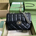 Gucci Deco small shoulder bag in Black leather ‎740834