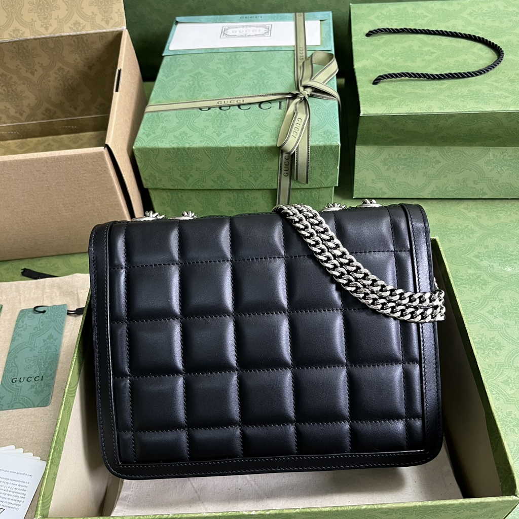 Gucci Deco small shoulder bag in Black leather ‎740834