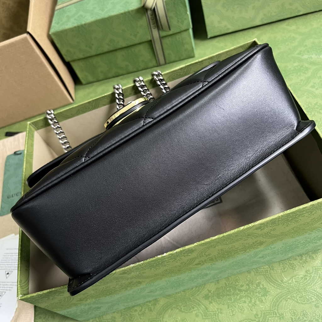 Gucci Deco small shoulder bag in Black leather ‎740834