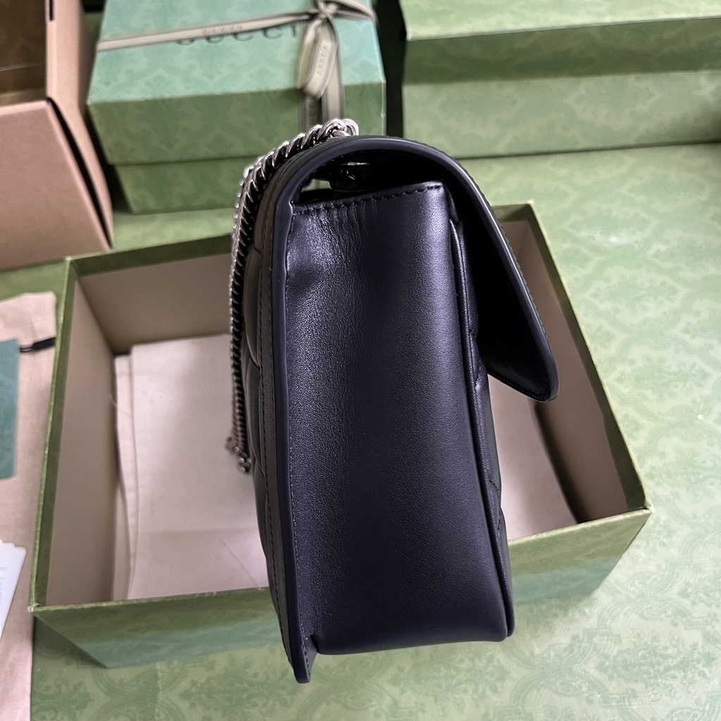 Gucci Deco small shoulder bag in Black leather ‎740834