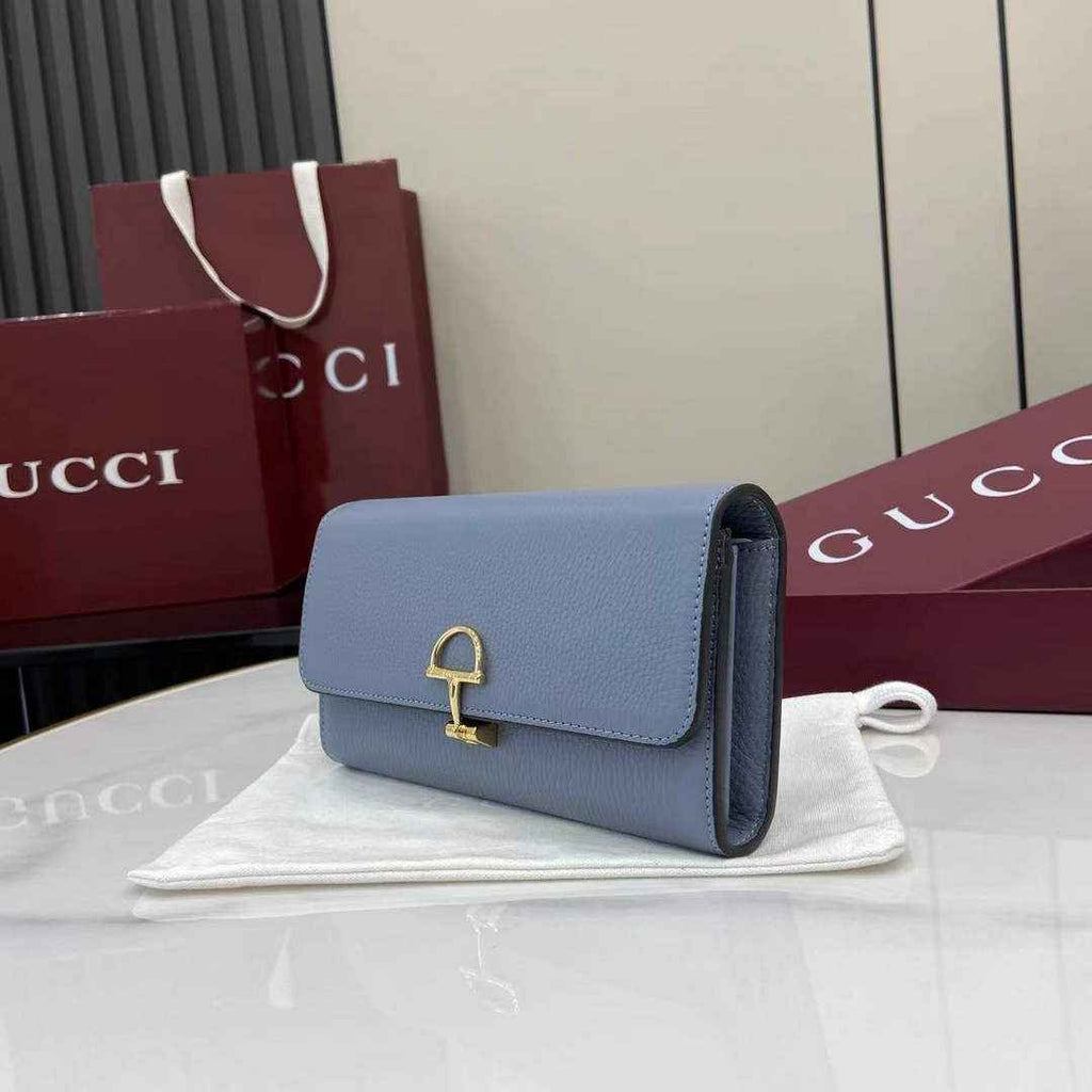 Gucci Softbit continental wallet 828147 in blue leather