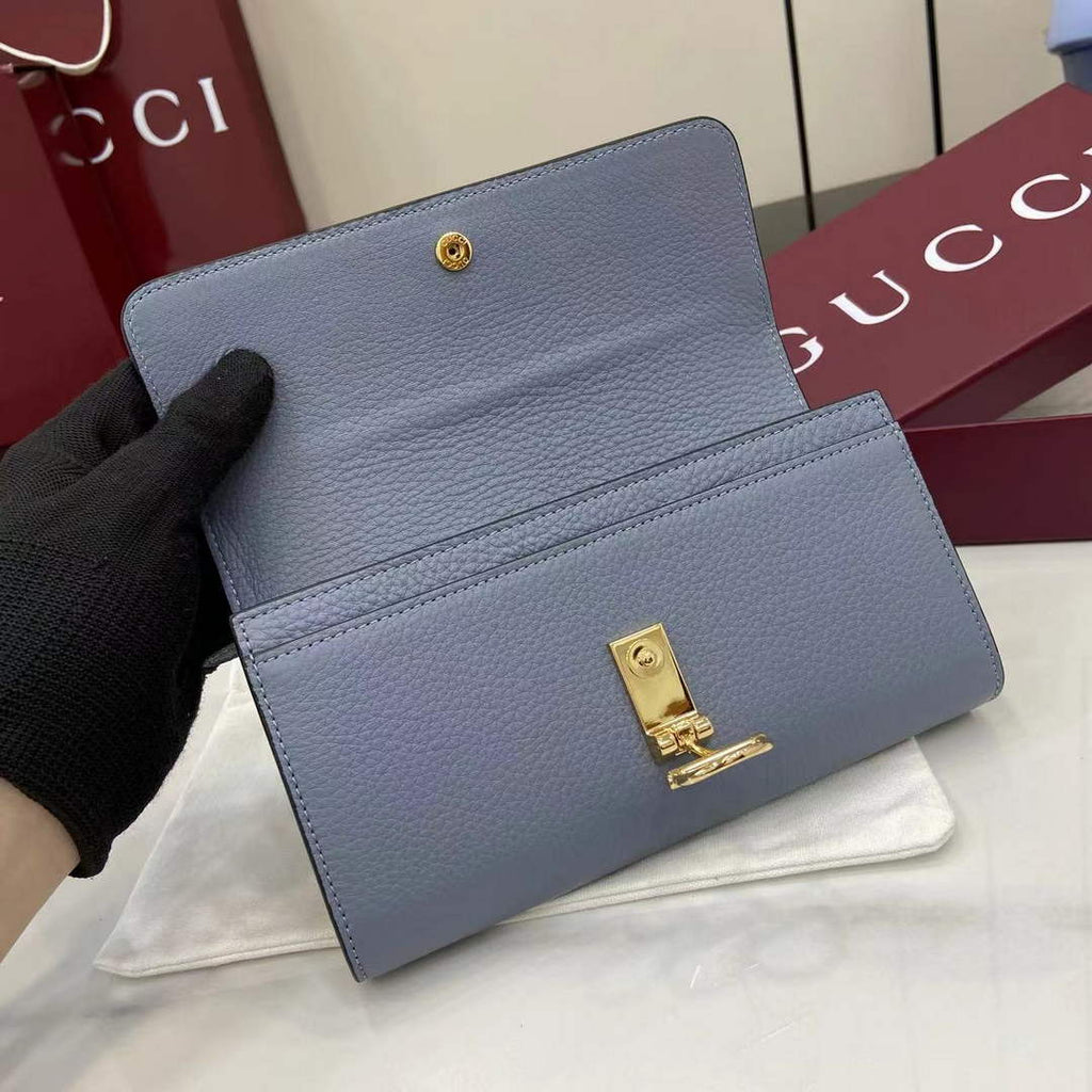 Gucci Softbit continental wallet 828147 in blue leather