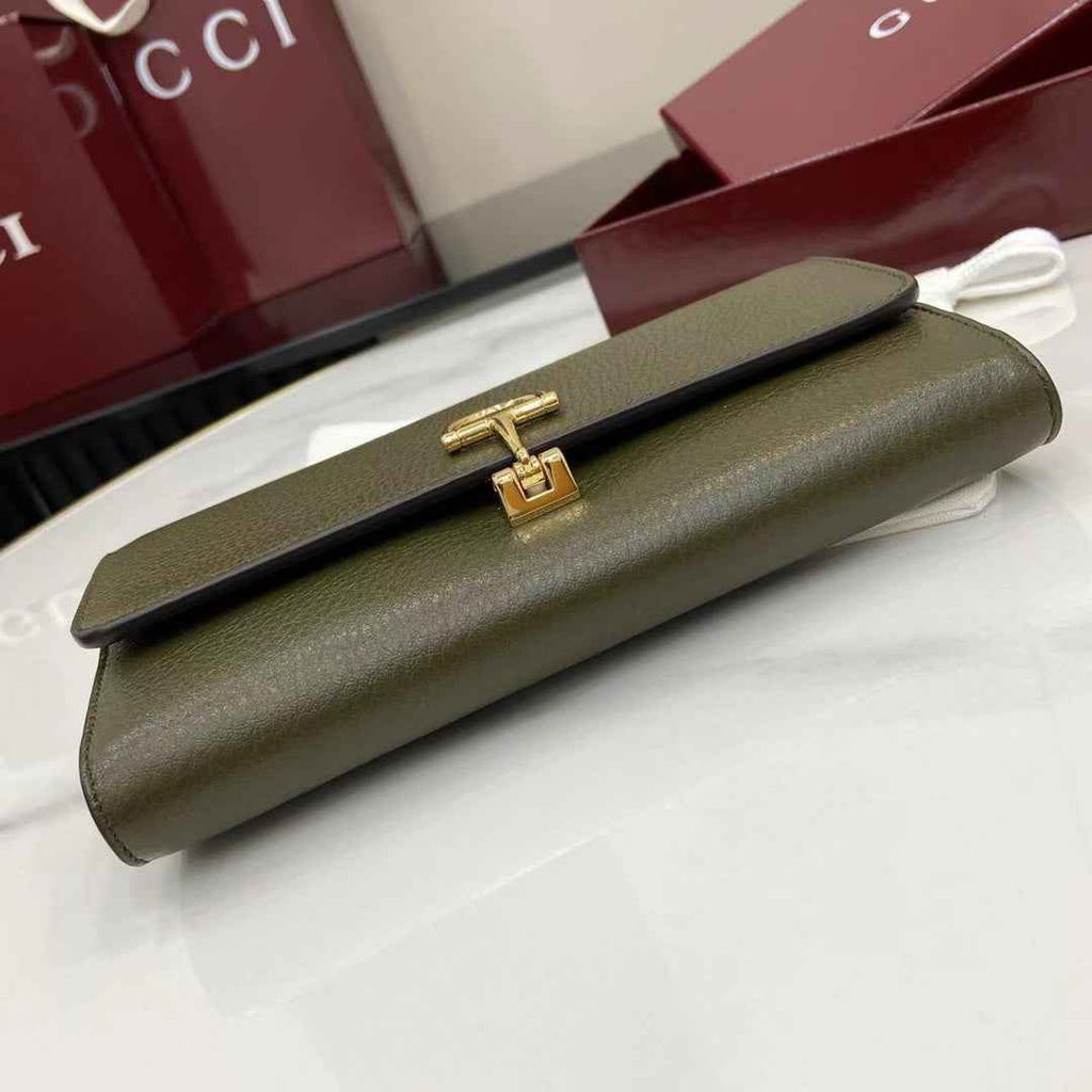 Gucci Softbit continental wallet 828147 in green leather