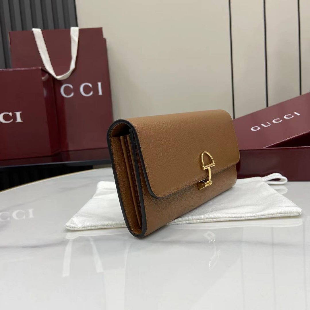 Gucci Softbit continental wallet 828147 in brown leather