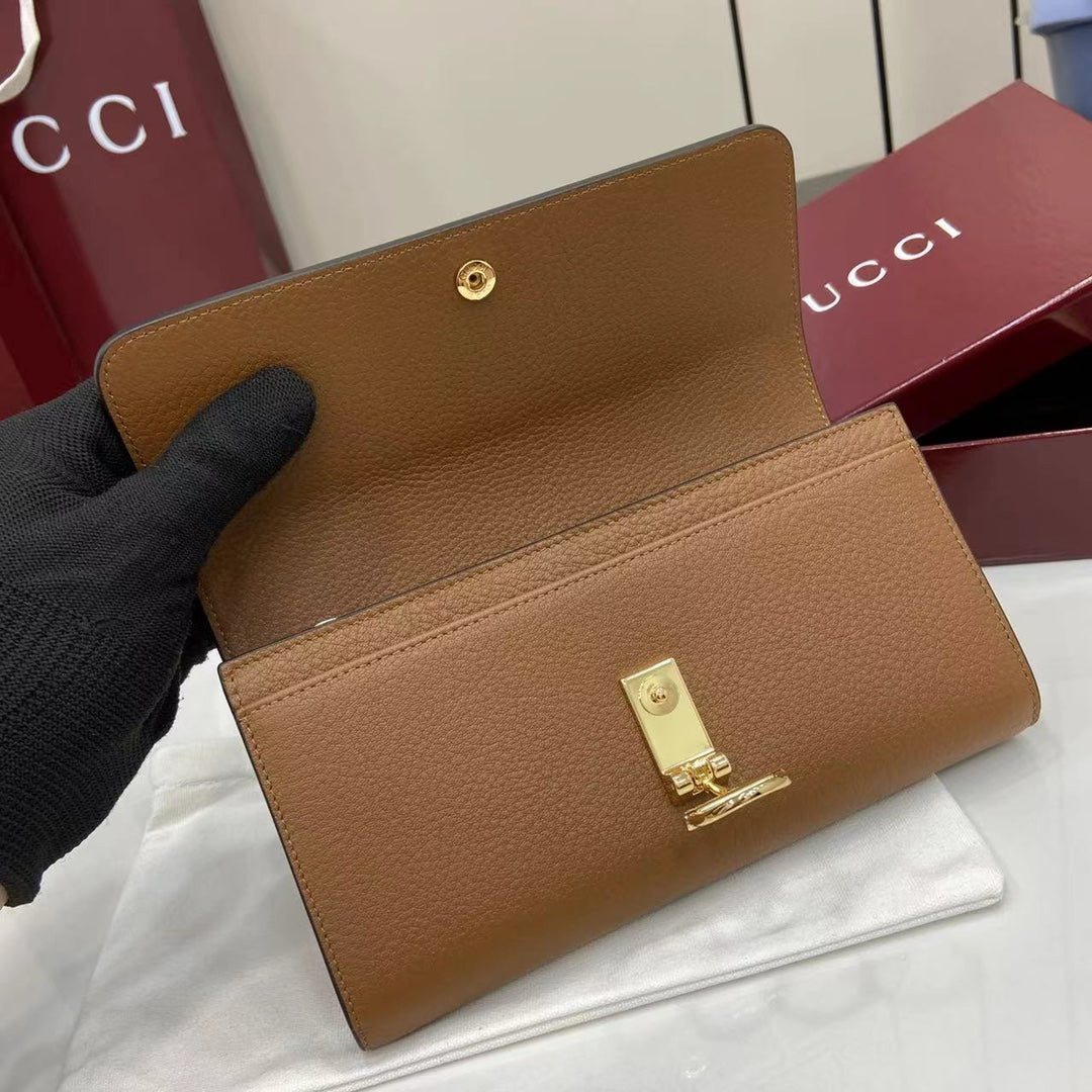 Gucci Softbit continental wallet 828147 in brown leather