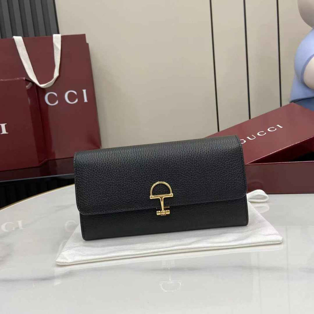 Gucci Softbit continental wallet 828147 in black leather