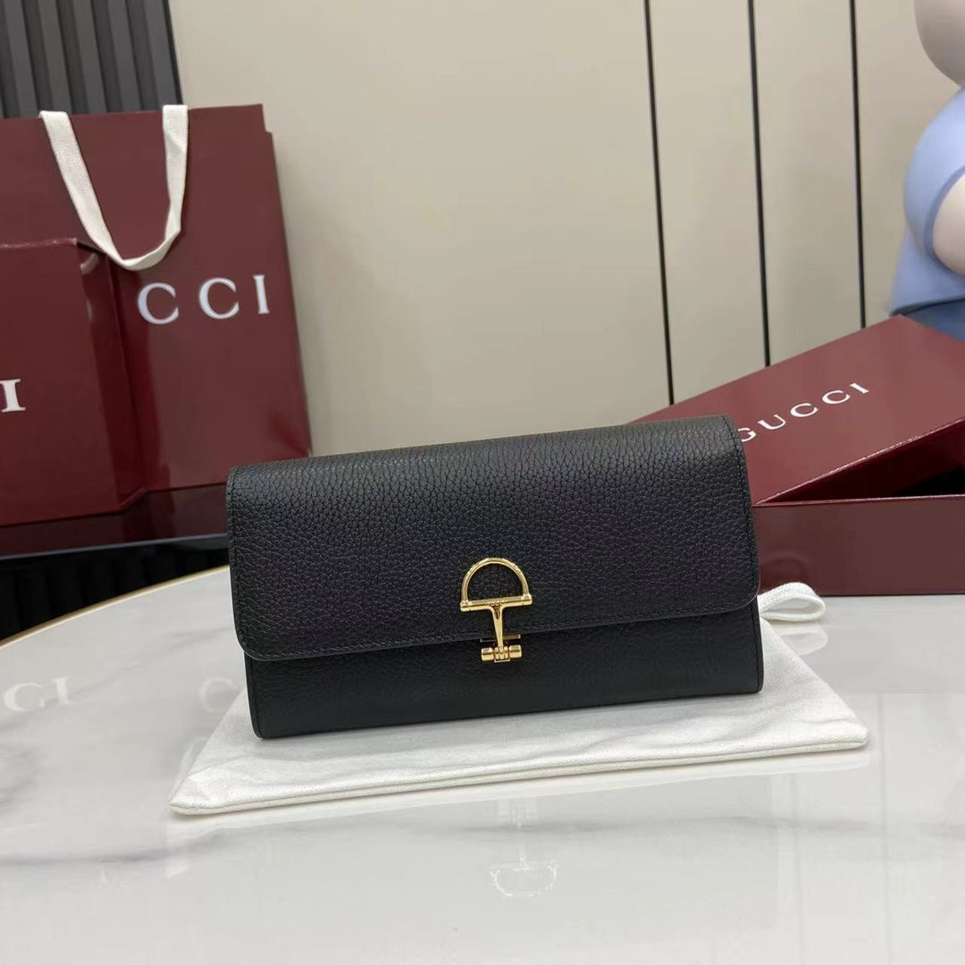 Gucci Softbit continental wallet 828147 in black leather