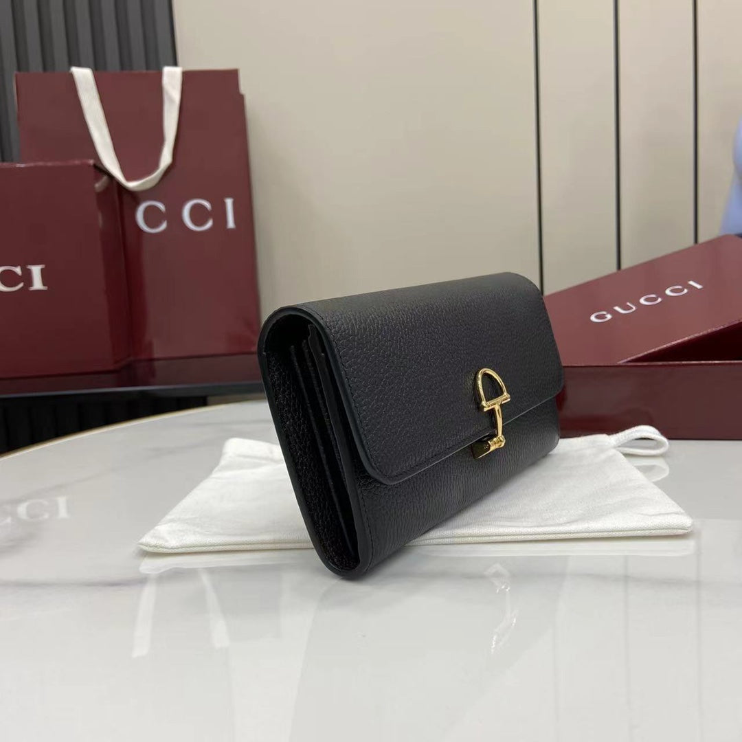 Gucci Softbit continental wallet 828147 in black leather
