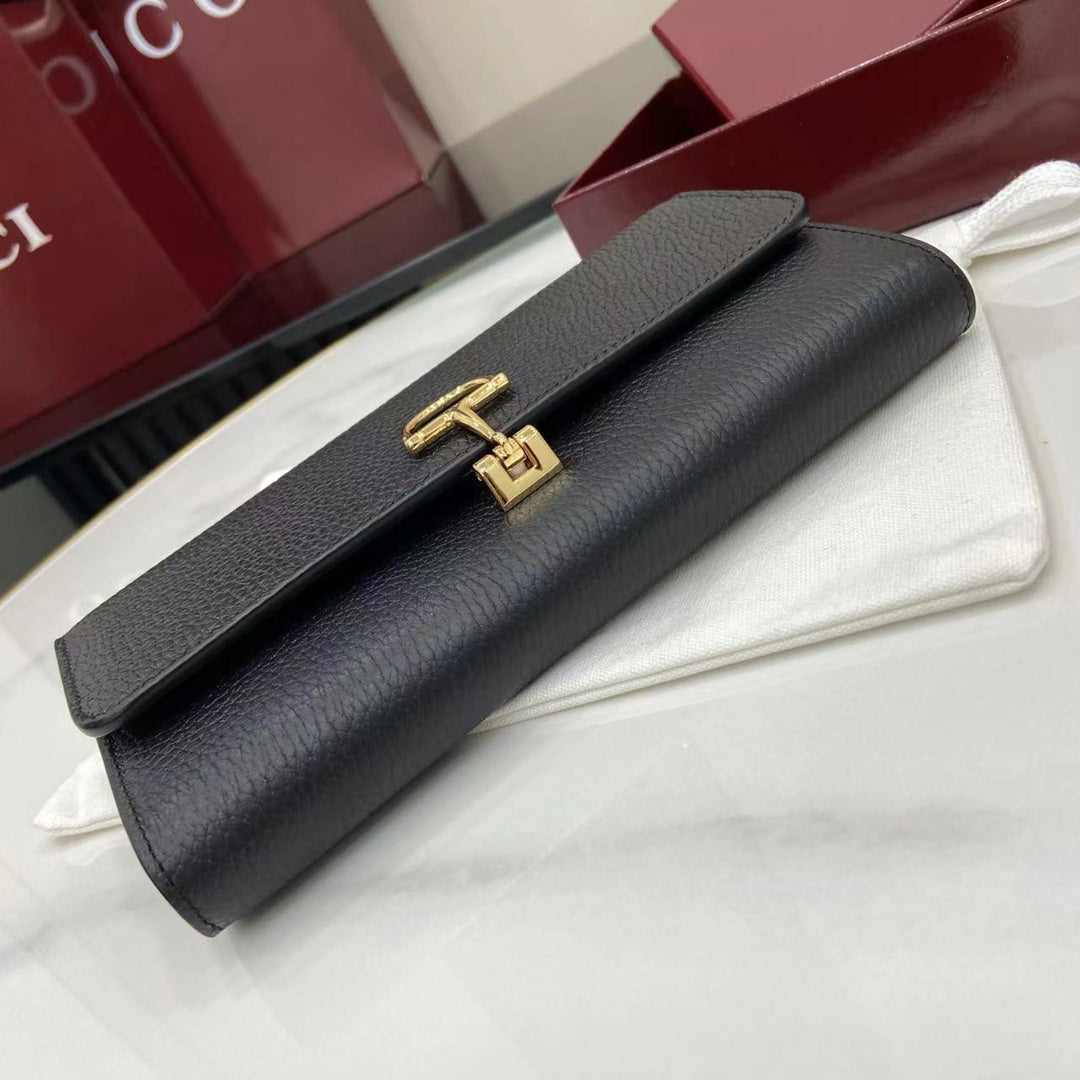 Gucci Softbit continental wallet 828147 in black leather