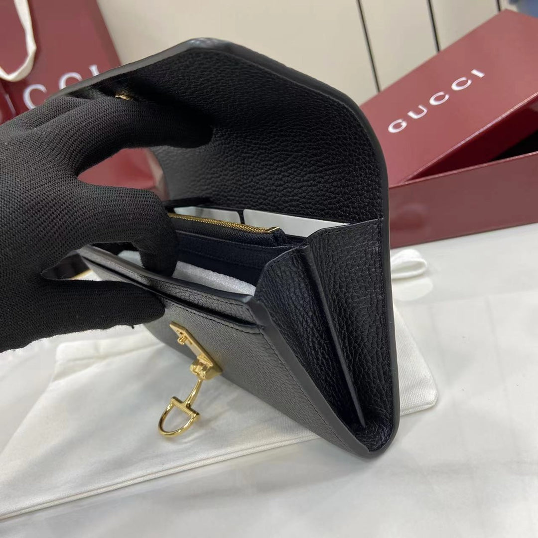 Gucci Softbit continental wallet 828147 in black leather
