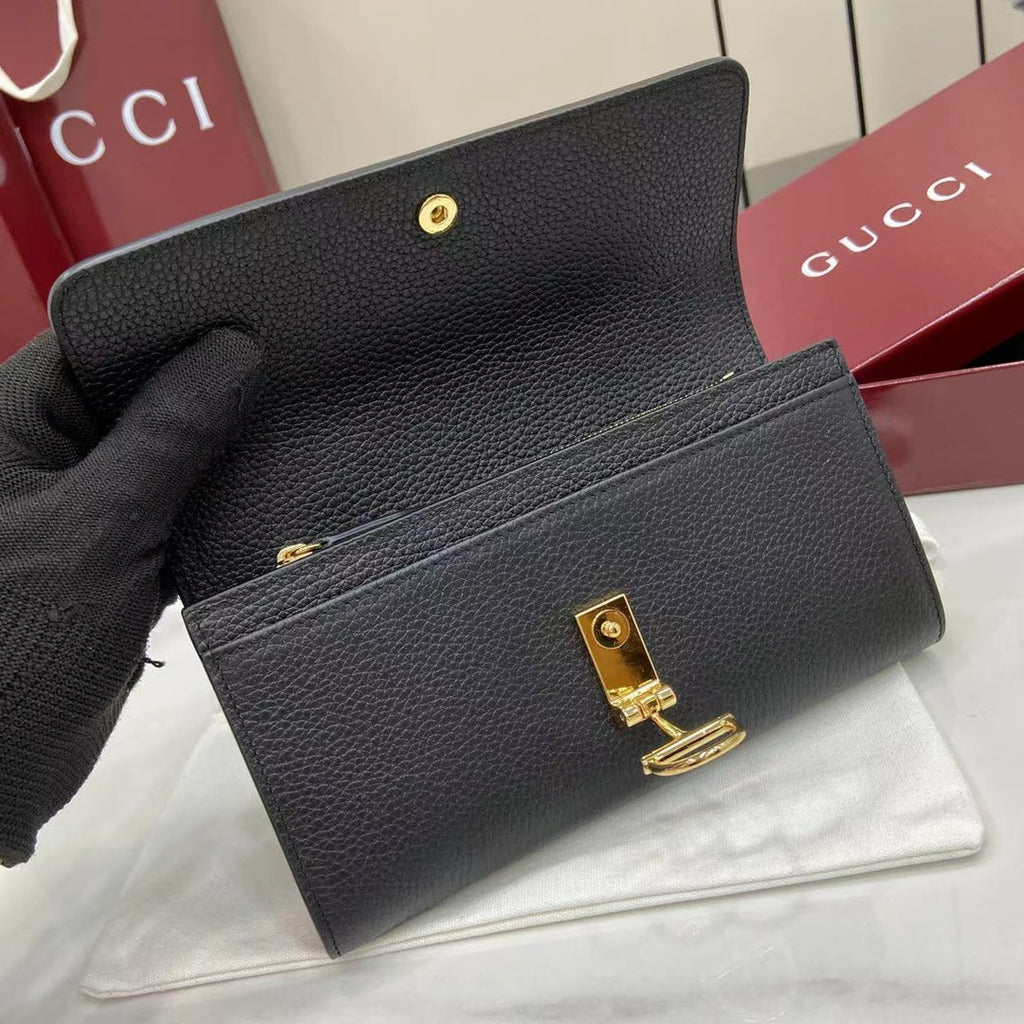 Gucci Softbit continental wallet 828147 in black leather