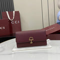 Gucci Softbit continental wallet 828147 in wine red leather
