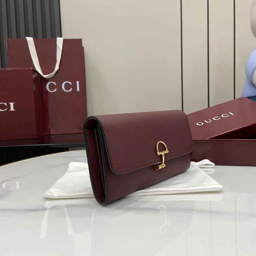 Gucci Softbit continental wallet 828147 in wine red leather